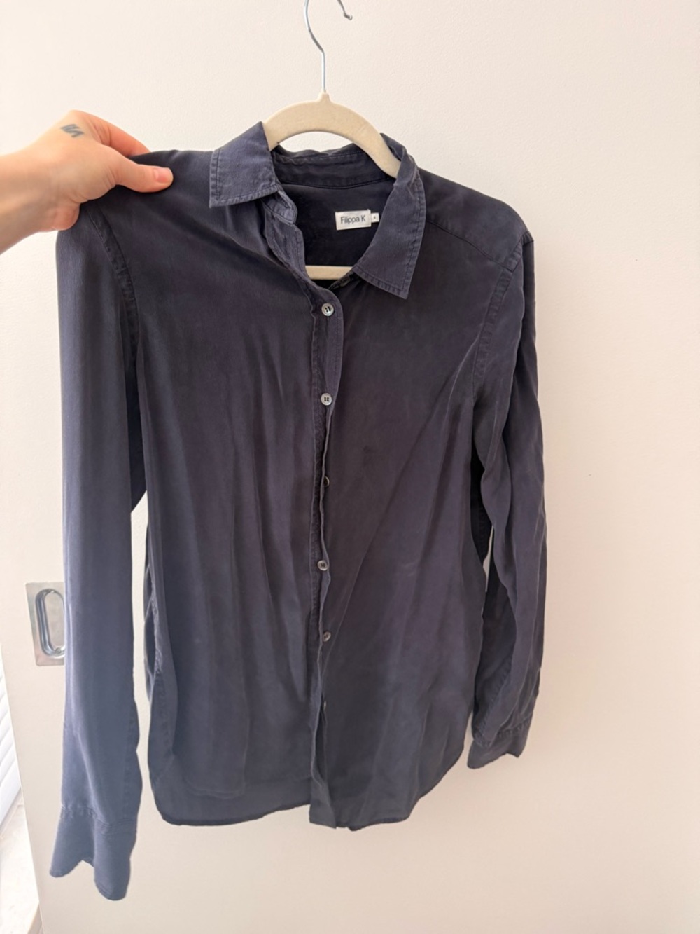 FILIPPA K SILK BLOUSE - NAVY